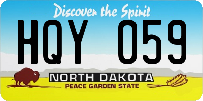 ND license plate HQY059