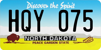 ND license plate HQY075