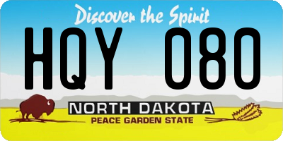 ND license plate HQY080