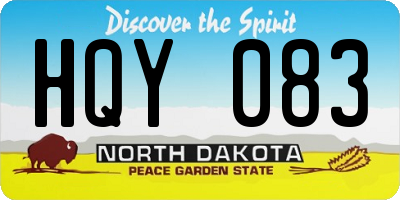 ND license plate HQY083