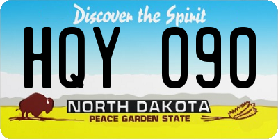 ND license plate HQY090