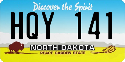 ND license plate HQY141