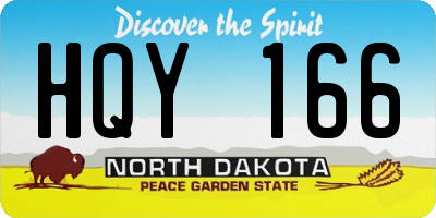 ND license plate HQY166