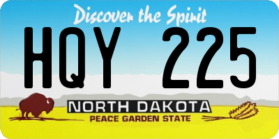 ND license plate HQY225