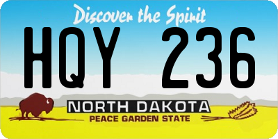 ND license plate HQY236