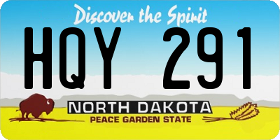 ND license plate HQY291