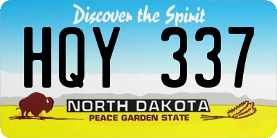 ND license plate HQY337