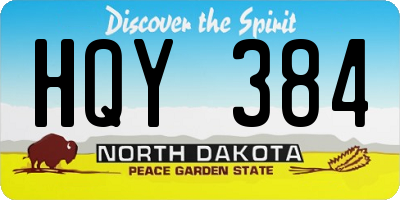 ND license plate HQY384