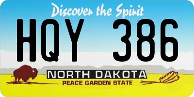 ND license plate HQY386