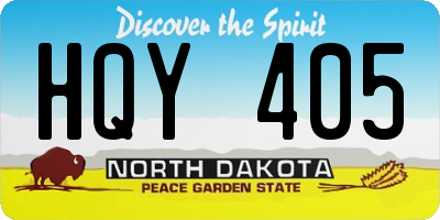 ND license plate HQY405