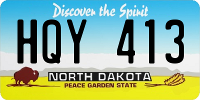 ND license plate HQY413
