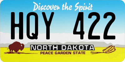 ND license plate HQY422