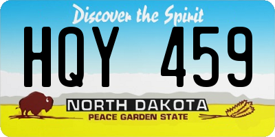 ND license plate HQY459