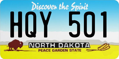 ND license plate HQY501