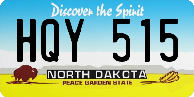 ND license plate HQY515