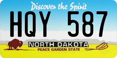 ND license plate HQY587