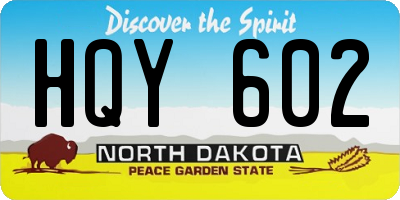ND license plate HQY602
