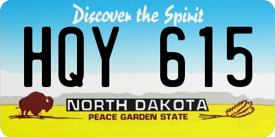 ND license plate HQY615