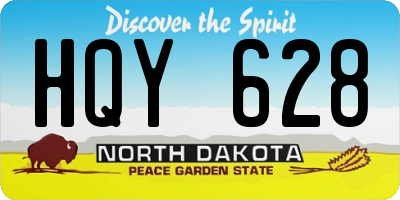 ND license plate HQY628