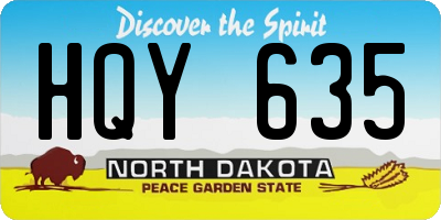 ND license plate HQY635