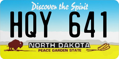 ND license plate HQY641