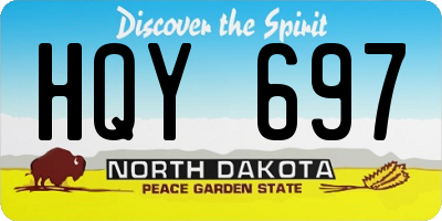 ND license plate HQY697