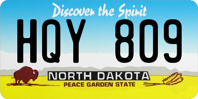 ND license plate HQY809