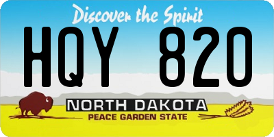 ND license plate HQY820