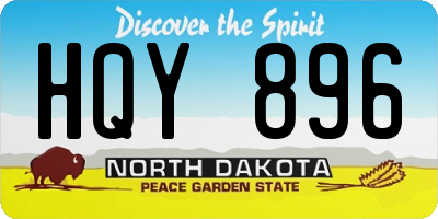 ND license plate HQY896