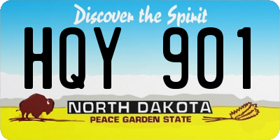 ND license plate HQY901