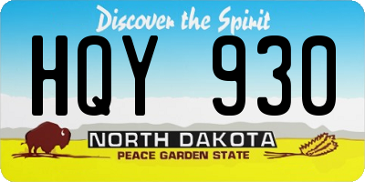 ND license plate HQY930