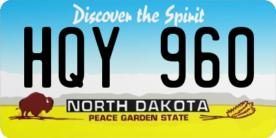 ND license plate HQY960