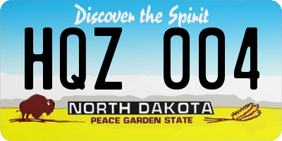 ND license plate HQZ004