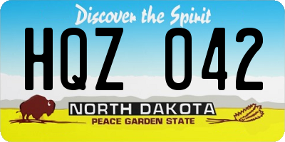 ND license plate HQZ042