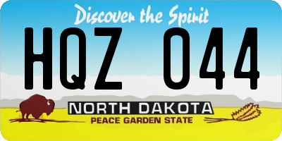ND license plate HQZ044