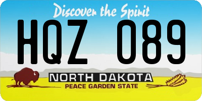 ND license plate HQZ089