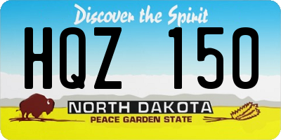 ND license plate HQZ150