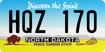 ND license plate HQZ170