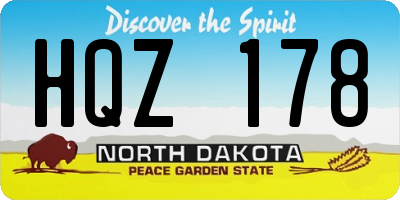 ND license plate HQZ178