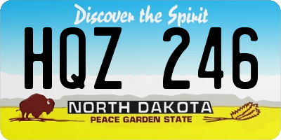 ND license plate HQZ246