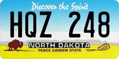 ND license plate HQZ248