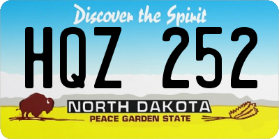 ND license plate HQZ252