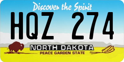 ND license plate HQZ274