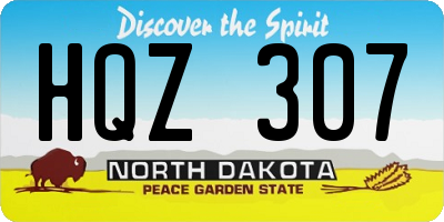 ND license plate HQZ307