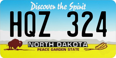 ND license plate HQZ324