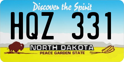 ND license plate HQZ331