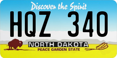 ND license plate HQZ340