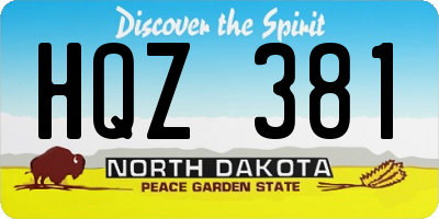 ND license plate HQZ381