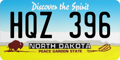 ND license plate HQZ396
