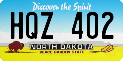 ND license plate HQZ402